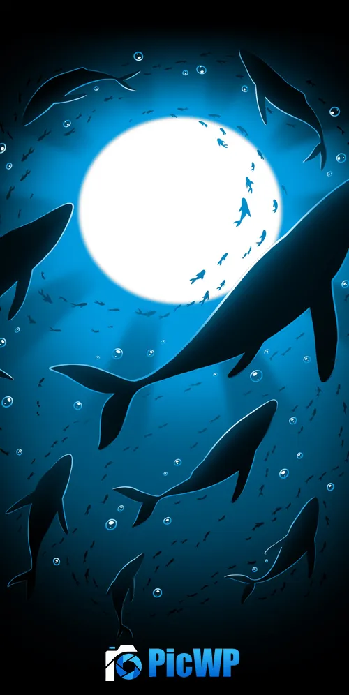 Moonlight Underwater 3K Mobile Wallpaper