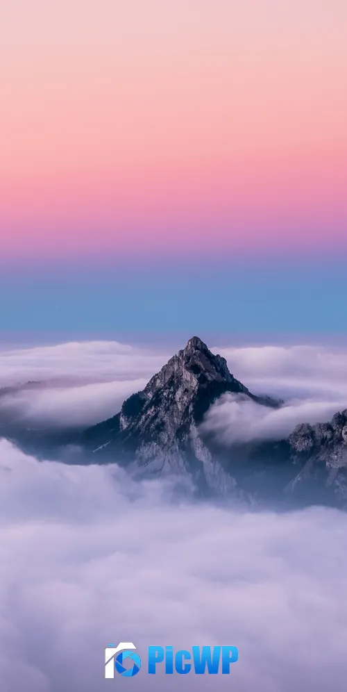 Mountain Peaks Above clouds 3K Mobile Wallpaper