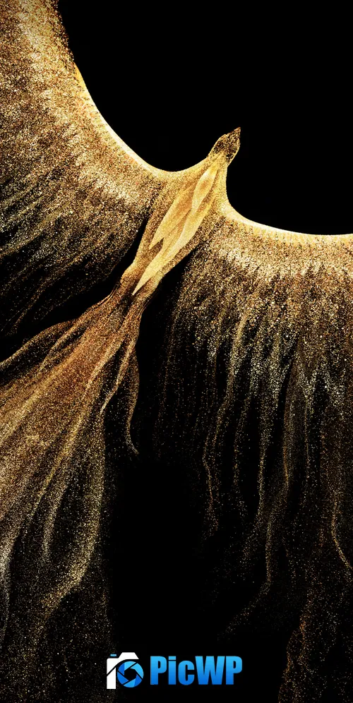 Golden Phoenix Fire bird 3K Mobile Wallpaper