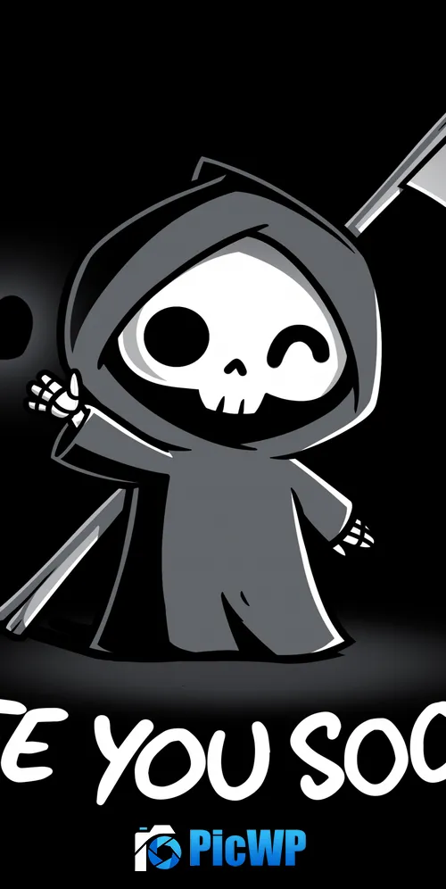 See you soon Grim Reaper 3K Mobile Wallpaper