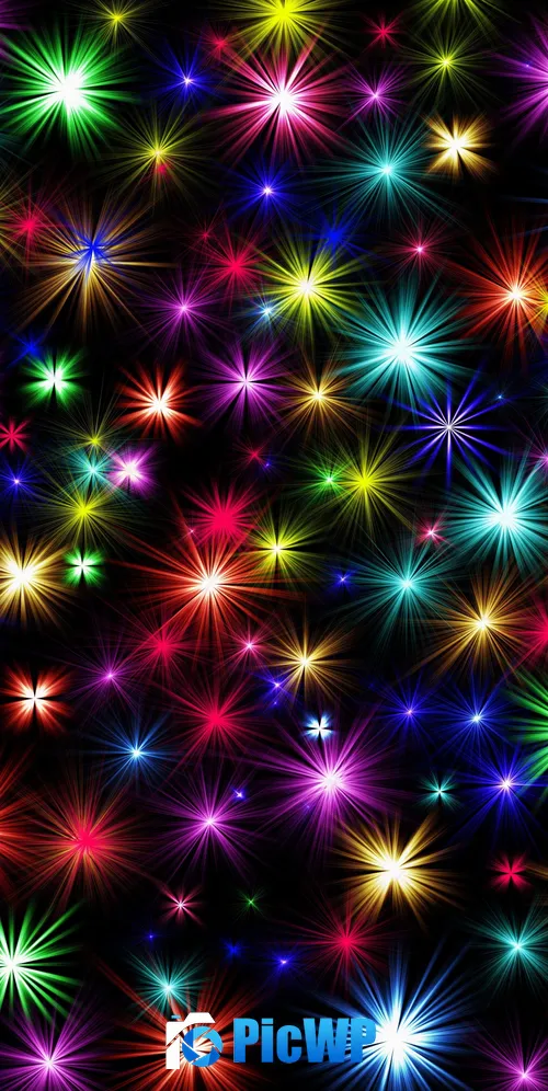 Fireworks Colorful abstract 3K Mobile Wallpaper