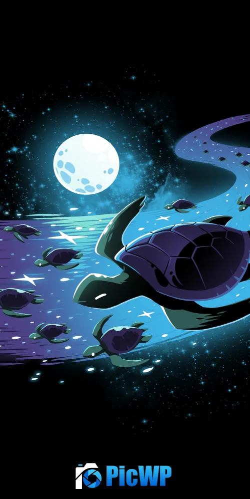 Turtle Celestial 3K Mobile Wallpaper