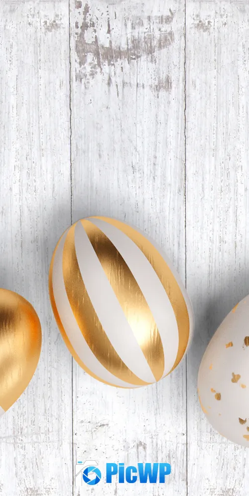 Easter eggs Wooden background 3K Mobile Wallpaper
