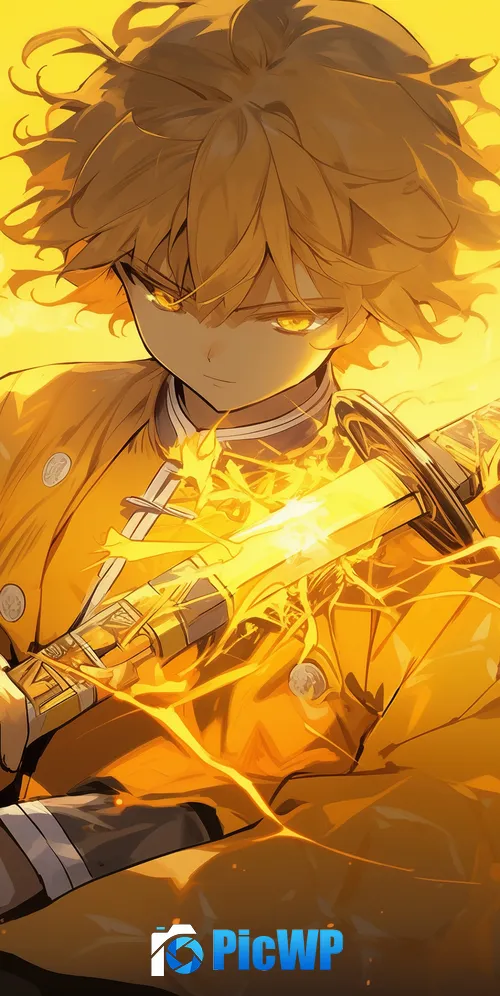 Zenitsu Agatsuma Sword 3K Mobile Wallpaper