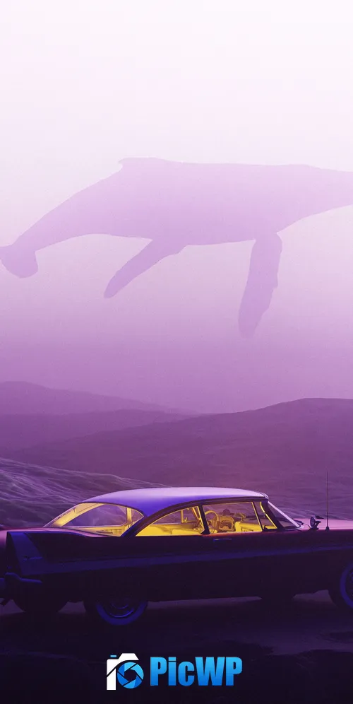 Surreal Classic cars 3K Mobile Wallpaper