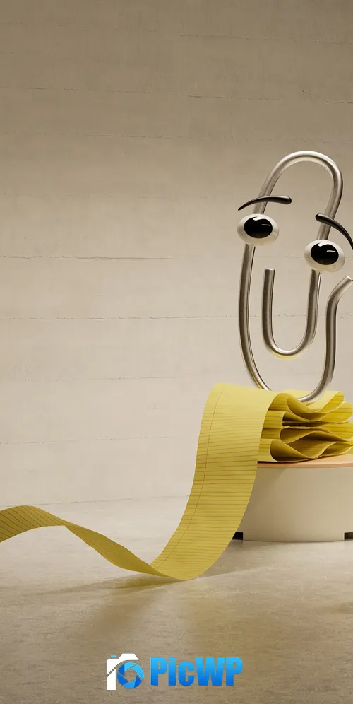 Microsoft Design Clippy 3K Mobile Wallpaper