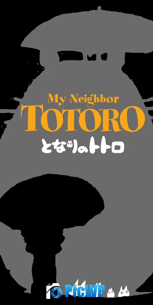 My Neighbor Totoro Black background 3K Mobile Wallpaper
