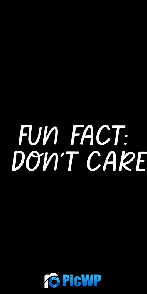 Fun fact I don't care 3K Mobile Wallpaper