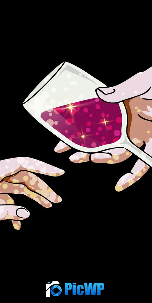 Pink wine Hands together 3K Mobile Wallpaper