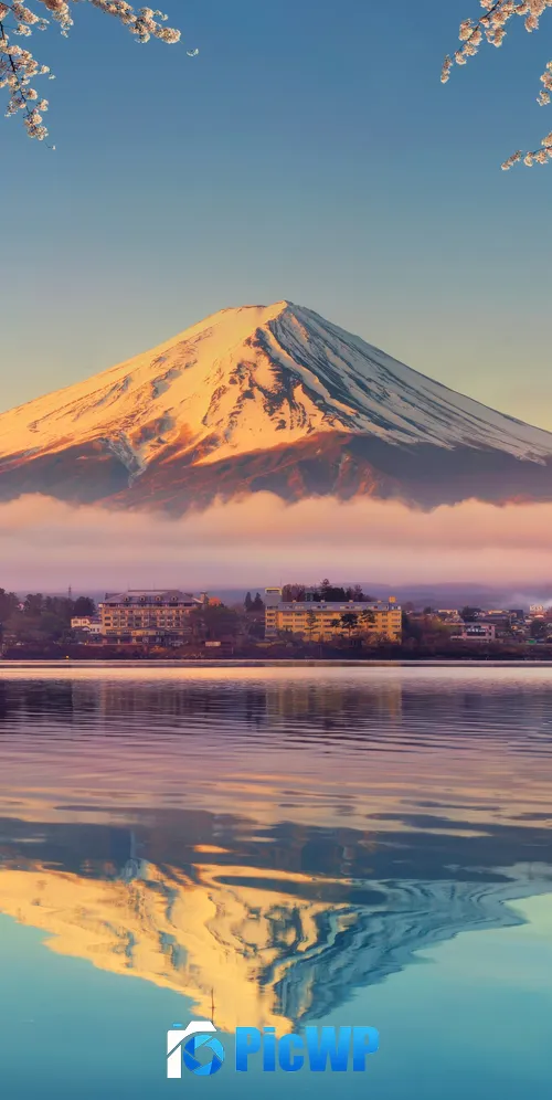 Lake Kawaguchi Mount Fuji 3K Mobile Wallpaper