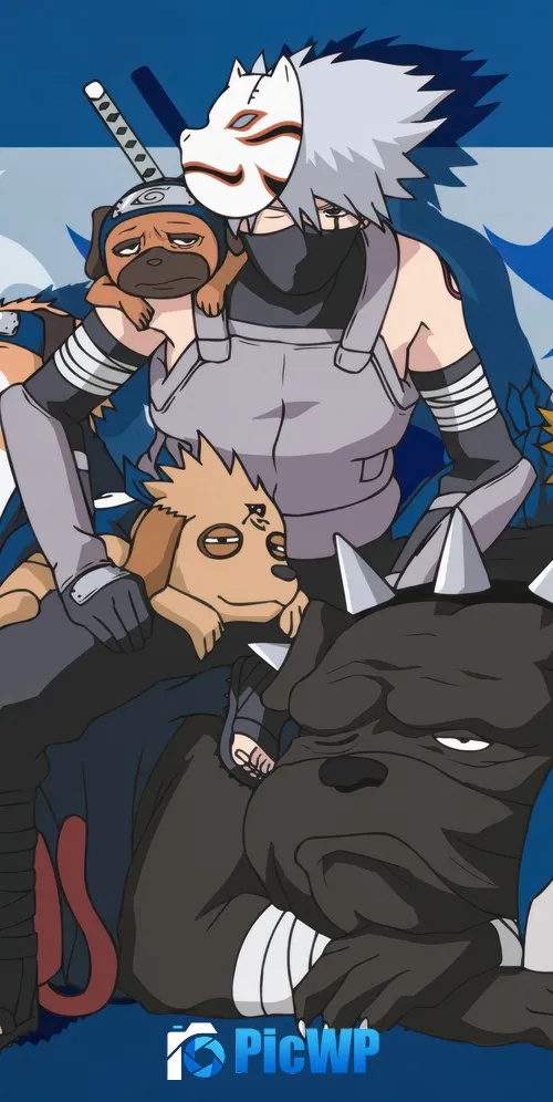 Kakashi Hatake Ninja dogs 3K Mobile Wallpaper