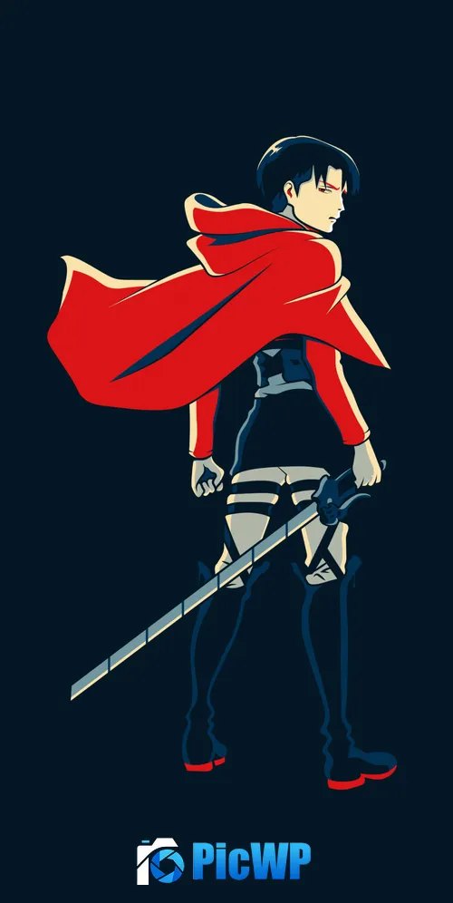 Levi Ackerman Minimalist 3K Mobile Wallpaper