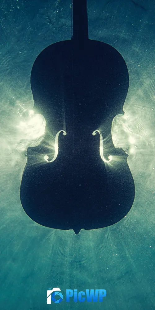 Violin Underwater 3K Mobile Wallpaper