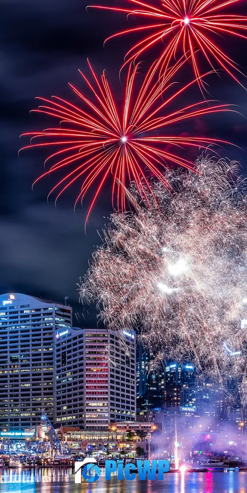 Fireworks Darling Harbour 3K Mobile Wallpaper
