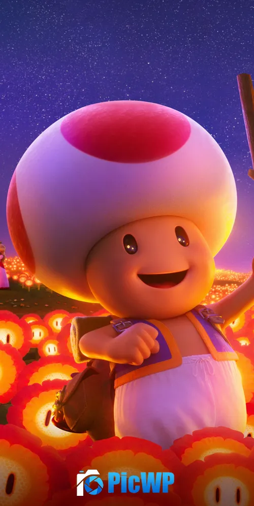 Toad in The Super Mario Bros. Movie iPhone 3K Mobile Wallpaper