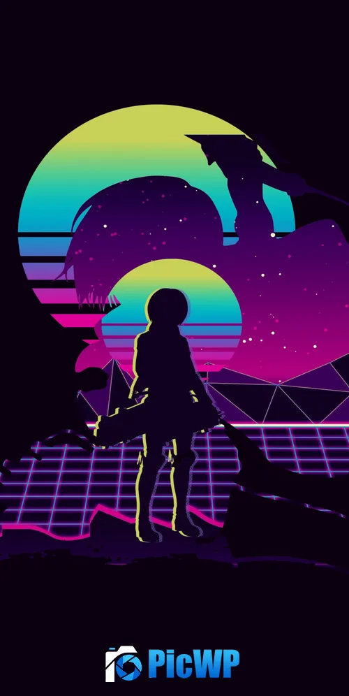 Armin Arlert Silhouette 3K Mobile Wallpaper