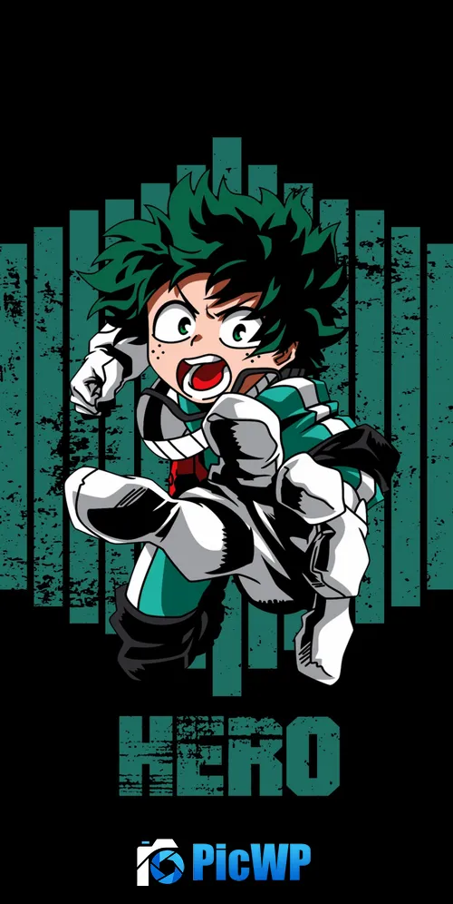 Izuku Midoriya Black background 3K Mobile Wallpaper