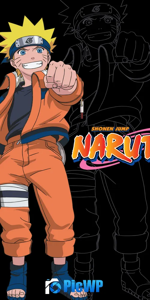 Naruto Uzumaki Black background 3K Mobile Wallpaper