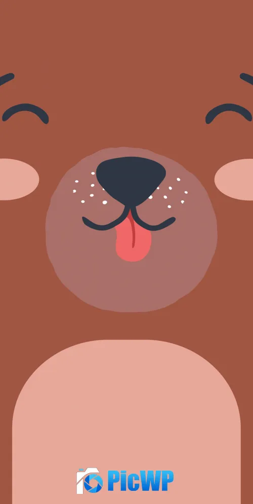 Cute Bear Brown aesthetic 3K Mobile Wallpaper
