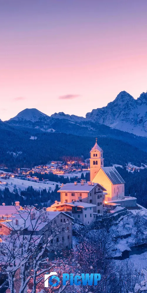 Colle Santa Lucia Winter 3K Mobile Wallpaper