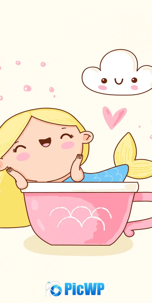 Kawaii mermaid Cute mermaid 3K Mobile Wallpaper