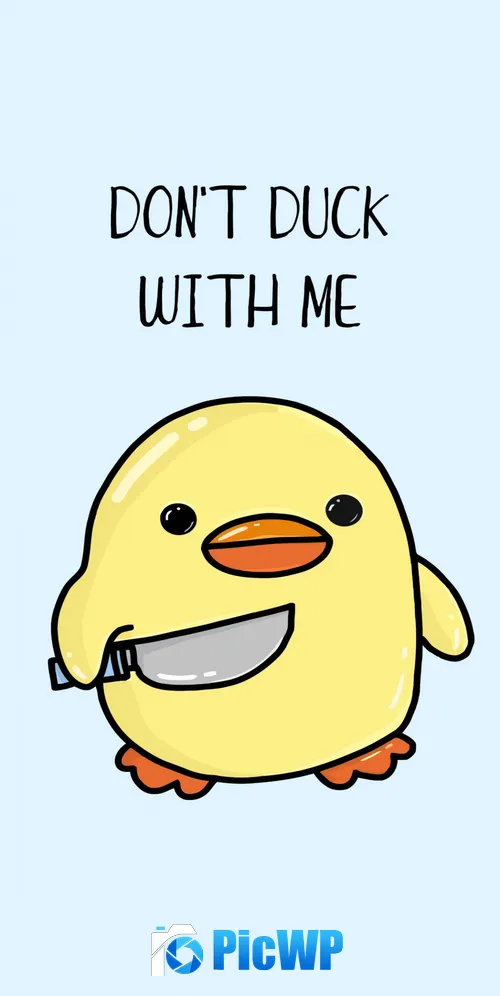 Cute duck Cute warning 3K Mobile Wallpaper