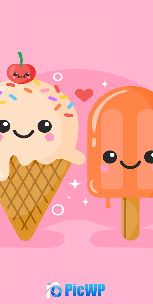 Kawaii ice cream Cute ice cream 3K Mobile Wallpaper