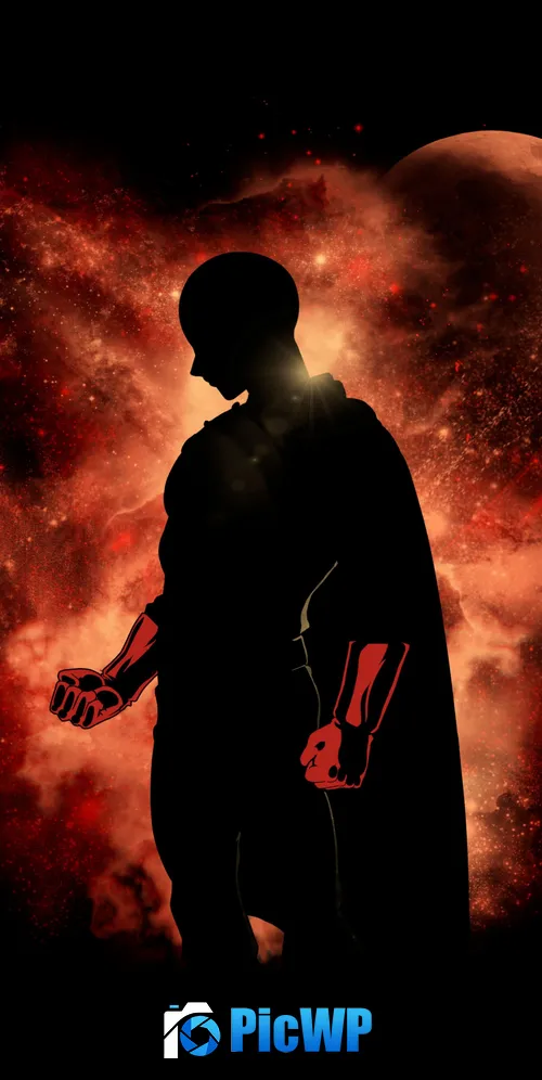 One Punch Man Silhouette 3K Mobile Wallpaper