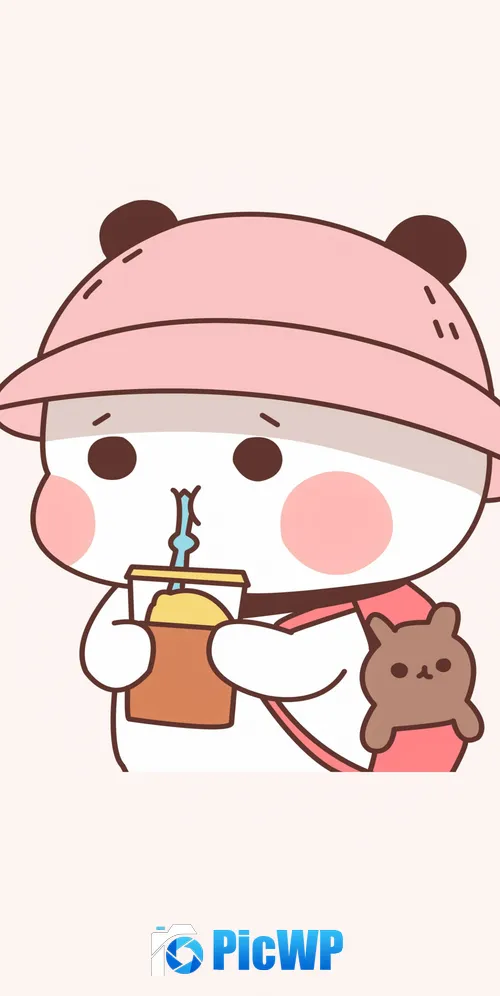 Peach cat Kawaii cat 3K Mobile Wallpaper