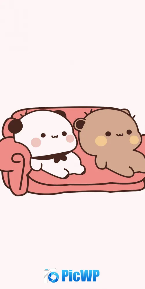 Milk bear Mocha bear Kawaii 3K Mobile Wallpaper