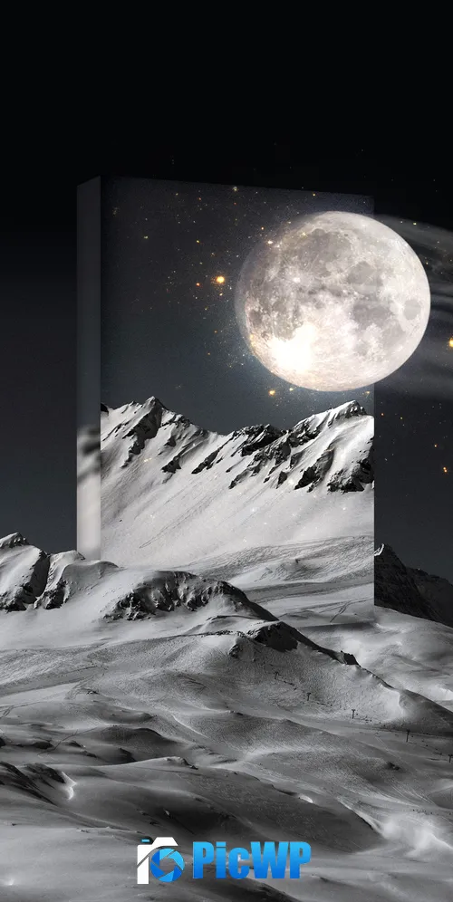 Moon Cold night 3K Mobile Wallpaper
