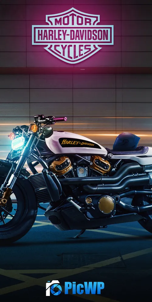 Harley-Davidson Sportster S Neon background 3K Mobile Wallpaper