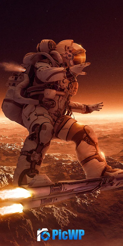 Astronaut Space race 3K Mobile Wallpaper
