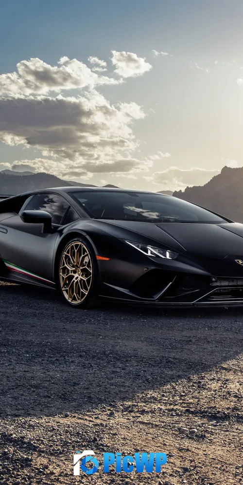 Lamborghini Huracan Performante Black cars 3K Mobile Wallpaper