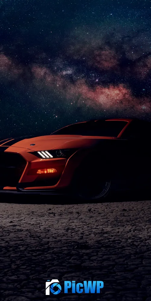 Ford Mustang Shelby GT500 Starry sky 3K Mobile Wallpaper