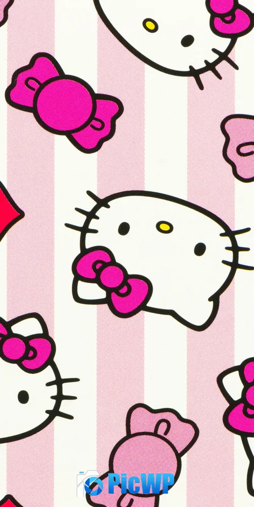 Hello Kitty background Pink background 3K Mobile Wallpaper
