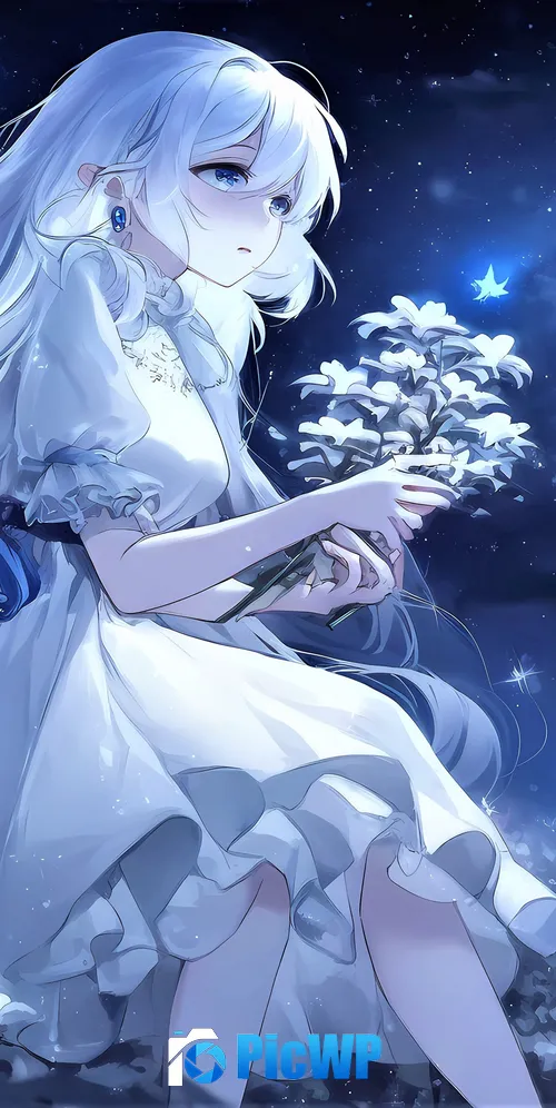 Anime girl Milky Way 3K Mobile Wallpaper