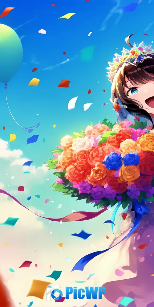 Bride anime Happy girl 3K Mobile Wallpaper
