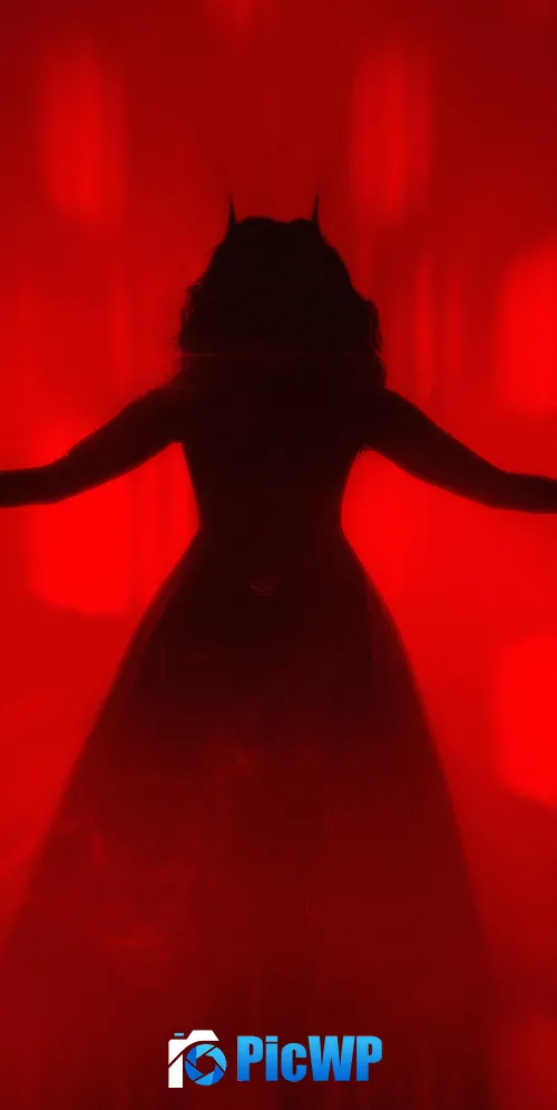 Scarlet Witch Silhouette 3K Mobile Wallpaper