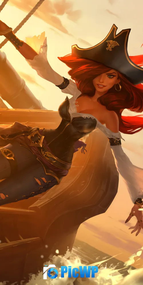 Miss Fortune Bounty hunter 3K Mobile Wallpaper