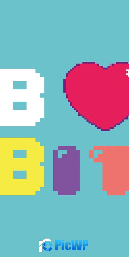 Love 8 bit 3K Mobile Wallpaper