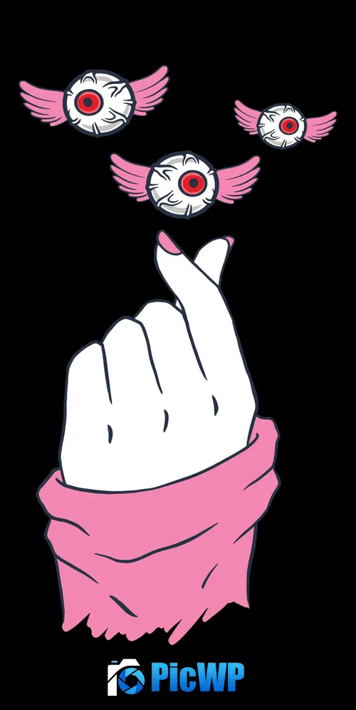 Finger heart Weirdcore 3K Mobile Wallpaper