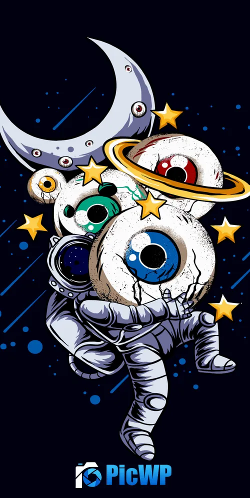 Weirdcore Astronaut 3K Mobile Wallpaper