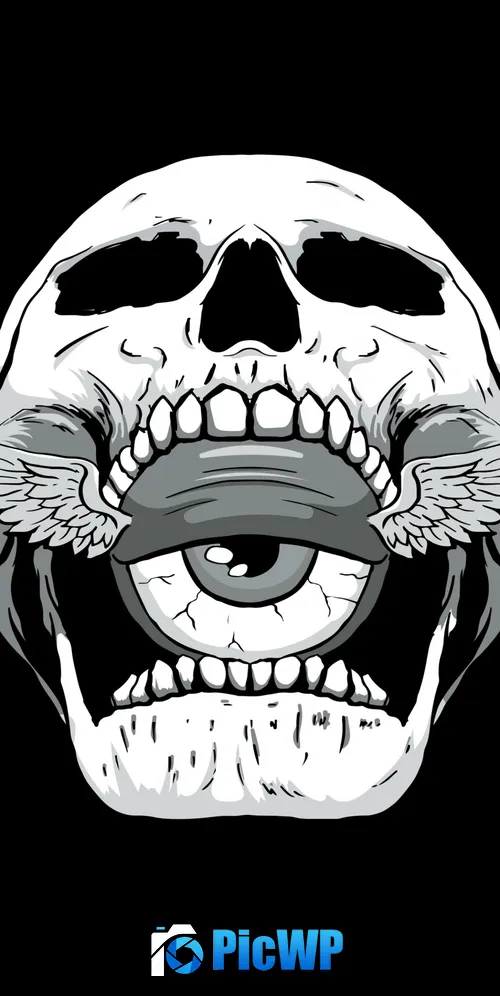 Skull Weirdcore 3K Mobile Wallpaper