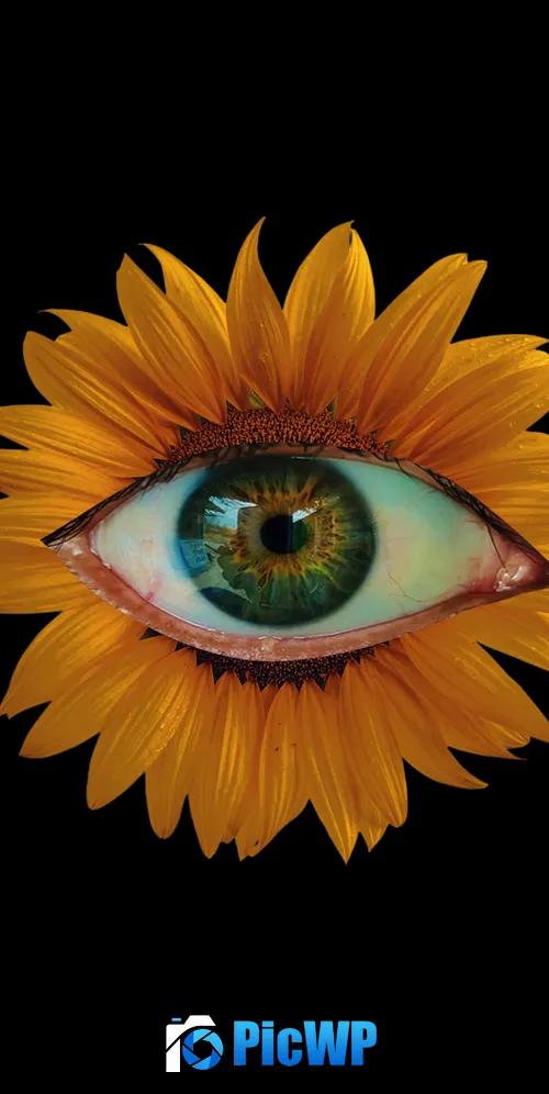 Sunflower Weirdcore 3K Mobile Wallpaper