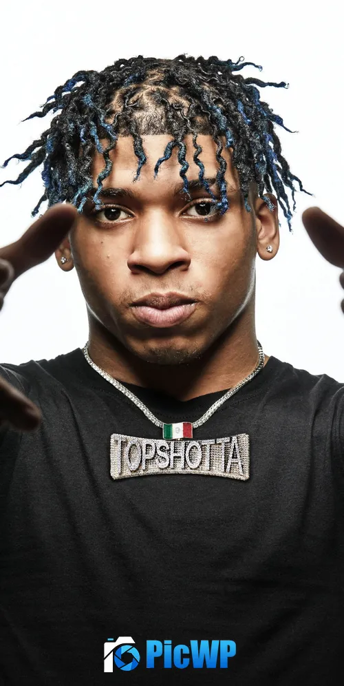 NLE Choppa White background 3K Mobile Wallpaper