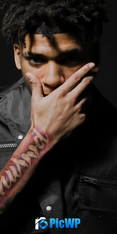 NLE Choppa Dark background 3K Mobile Wallpaper