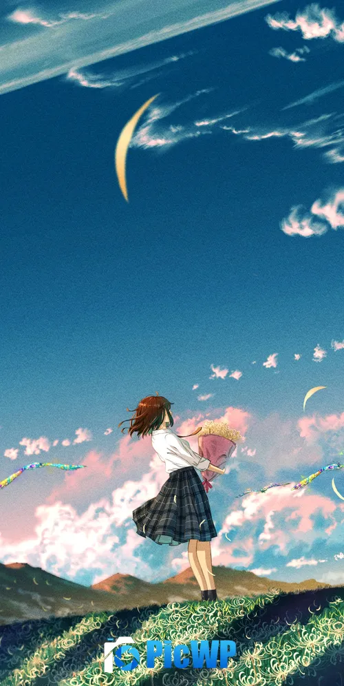 Anime girl Landscape 3K Mobile Wallpaper