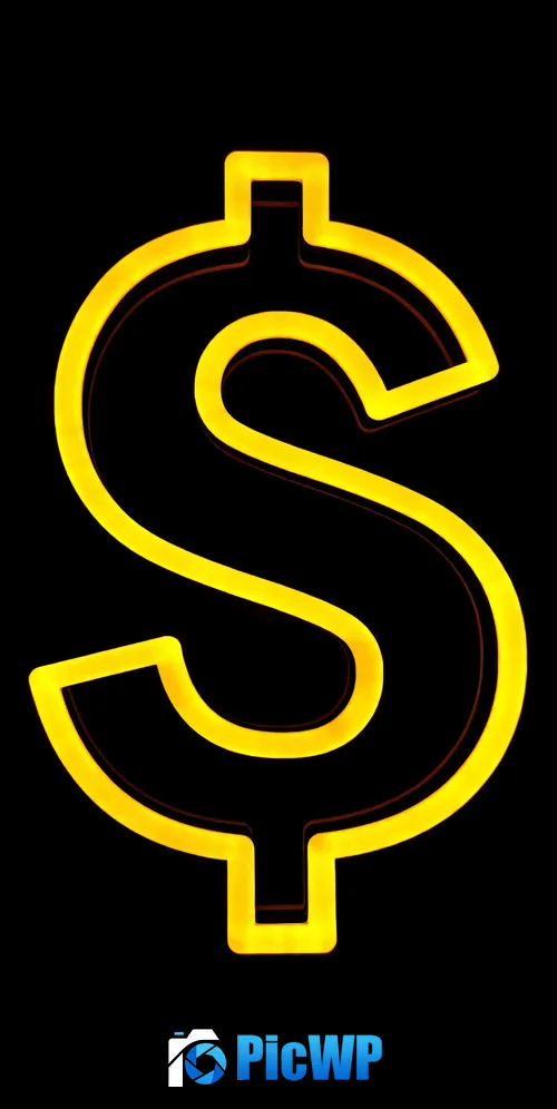 Dollar Neon light 3K Mobile Wallpaper