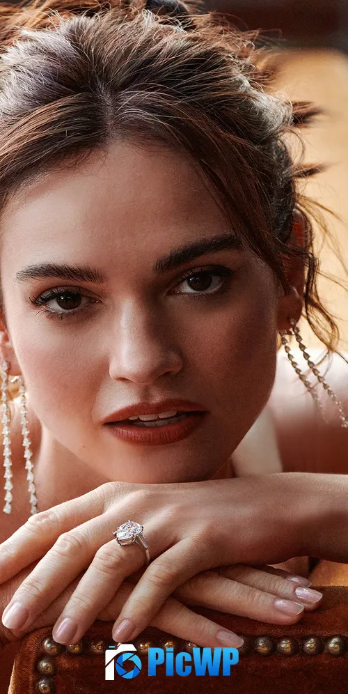 Lily James Closeup 3K Mobile Wallpaper